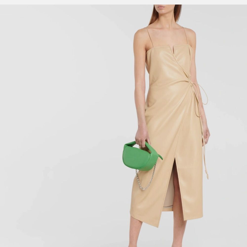 NANUSHKA "Anubi" butter beige nude faux leather midi dress NEW NWT‎ $675 Small